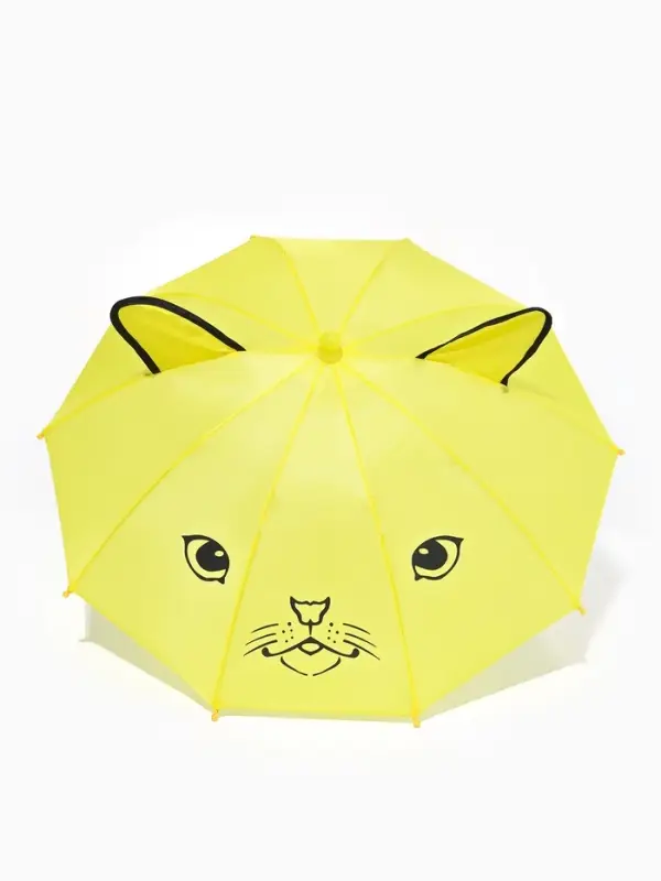 Зонт детский механический &laquo;Животные&raquo;, r &mdash; 24 см, с ушками, цвет МИКС