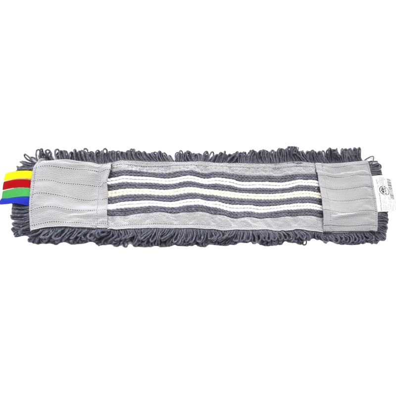 Насадка МОП плоский 50х15 см, хлопок+серая вискоза+микроф, карман AS3702