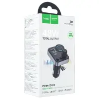 Трансмиттер АЗУ E86 HOCO PD30W + 2 USB car BT FM чёрный