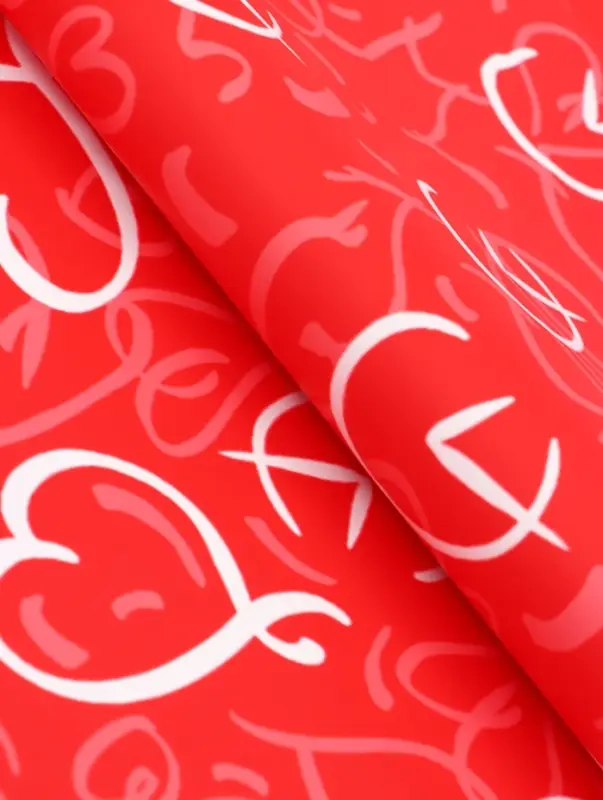 Пленка для цветов, &laquo;Сердца&raquo;, красная, 57&times;57 см