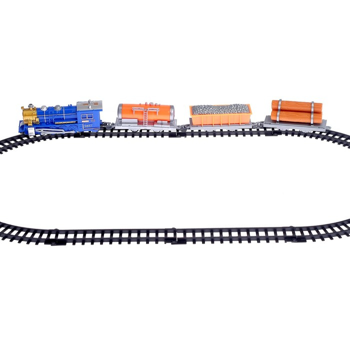 Железная дорога &laquo;Паровоз&raquo;, работает от батареек, МИКС