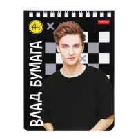 Блокнот &laquo;Влад А4&raquo;, А6, 40 листов, на гребне, обложка из мелованного картона, УФ-лак, плотность 60 г/м&sup2;, МИКС