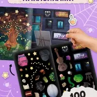 Книга-домик &laquo;Академия ужасов&raquo;, 100 наклеек, вырезалки, двусторонняя клейкая лента