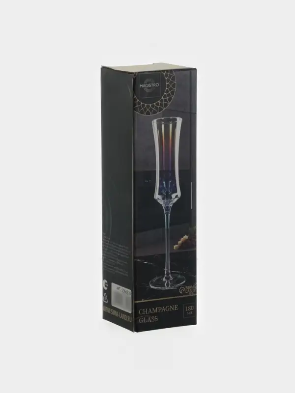 Бокал для шампанского Magistro &laquo;Кира&raquo;, 180 мл, 7&times;25.5 см, стекло, перламутровый