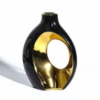 Ваза керамика настольная "Лари" (набор 2 шт) 22х20 d-4 см, чёрный