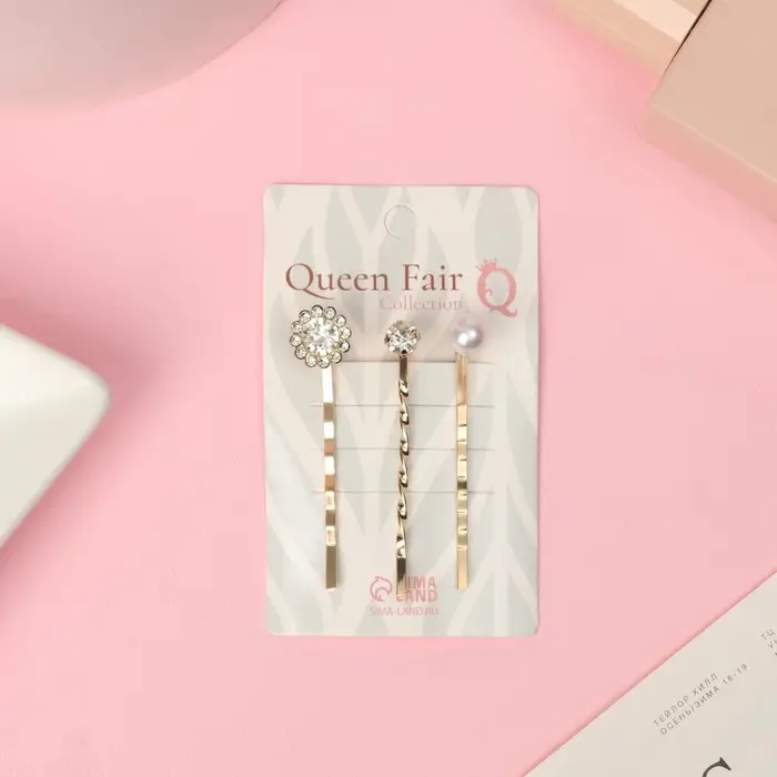 Невидимки для волос «Терция», набор 3 шт., подсолнух, 5.5 см Невидимки для волос «Терция», набор 3 шт., подсолнух, 5.5 см