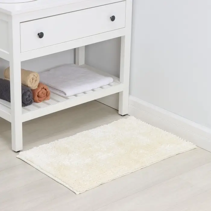 Коврик для дома LaDо́m, букли, плотность 1400 г, 50&times;80 см, велюровый, молочный