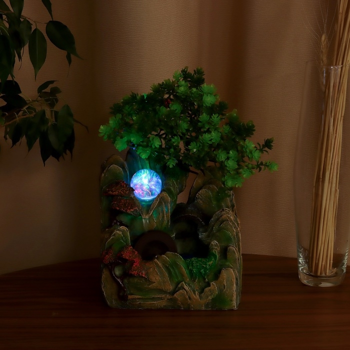 Фонтан Фонтан "Каменный склон под деревом" 29х16 см (с подсветкой)