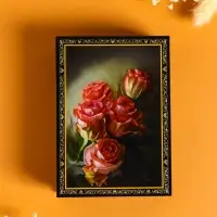 Шкатулка «Розы», 10×14 см, лаковая миниатюра