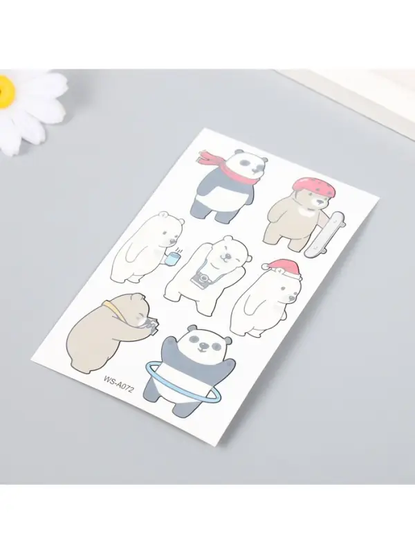 Переводные тату на тело цветные «Мишки. Увлечения», 12×7.5 см, МИКС