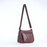 Сумка женская кросс-боди на молнии, 20&times;8.5&times;15 см, сиреневая