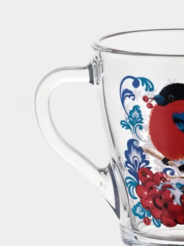 Кружка для чая 250мл. арт.1649-Д "Снегири на рябине" Кружка  250мл.