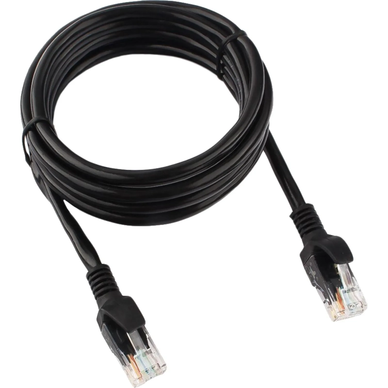 Патч-корд UTP Cablexpert PP12-2M/BK кат.5e, 2м, чёрный