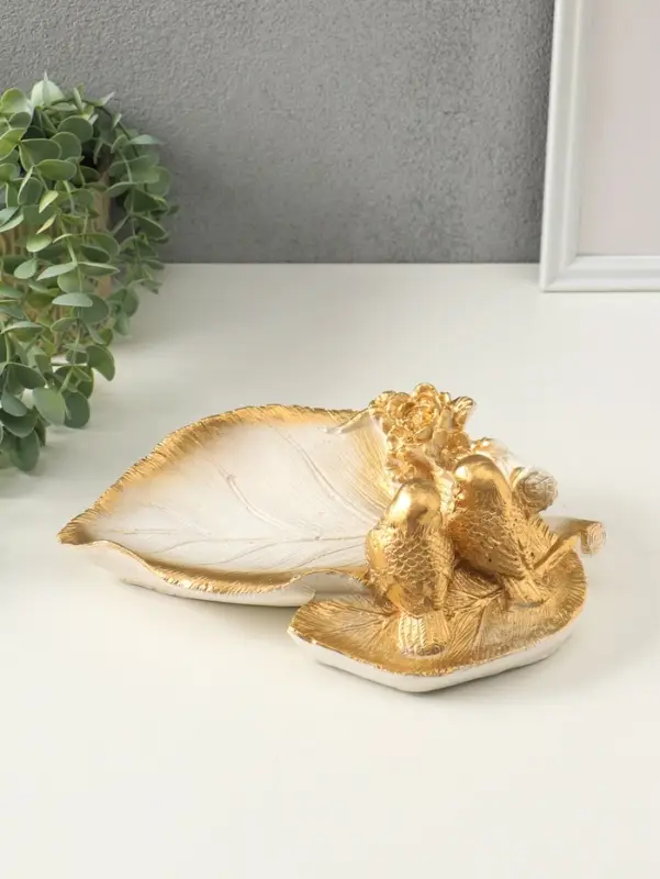 Подставка для мелочей &laquo;Птички&raquo;, белый с золотом, 10&times;25&times;20 см