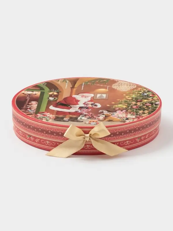 Набор тарелок новогодних «Ночь чудес», 2 шт., d=19 см, керамика, подарочная упаковка, разноцветный Набор тарелок новогодних «Ночь чудес», 2 шт., d=19 см, керамика, подарочная упаковка, разноцветный