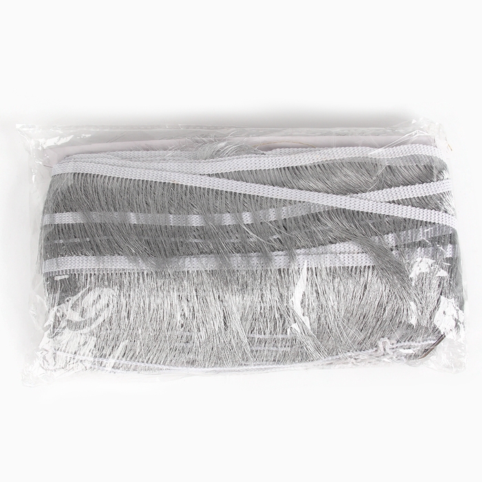 Тесьма с бахромой, цвет серебро ширина 6 см, по 25 м Тесьма с бахромой, цвет серебро ширина 6 см, по 25 м