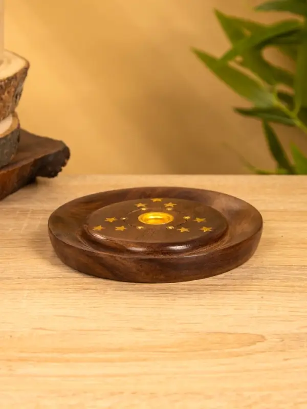 Подставка под благовония круглая Подставка под благовония круглая "Звёзды" 12,5х12,5х2 см, дерево шишам