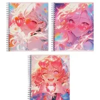 Набор тетрадей Calligrata &laquo;Аниме. Девочка в очках&raquo;, 3 штуки, 96 листов, на гребне, обложка из мелованного картона