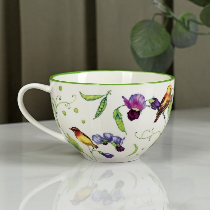 Сервиз фарфоровый чайный Доляна «Зелёный сад», 12 предметов: 6 чашек 220 мл, 6 блюдец d=13 см Сервиз фарфоровый чайный Доляна «Зелёный сад», 12 предметов: 6 чашек 220 мл, 6 блюдец d=13 см