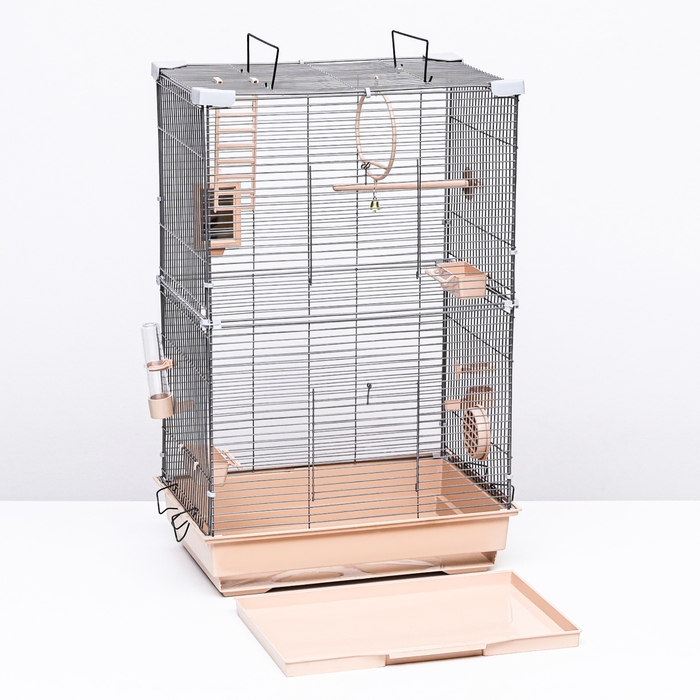 Клетка для птиц Клетка для птиц "Пижон" №101-Б, разборная, 42 х 30 х 65см (укомплект.) бежевая
