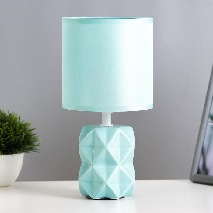 Настольная лампа Настольная лампа "Аврора" Е14 40Вт лазурный 13х13х25 см RISALUX