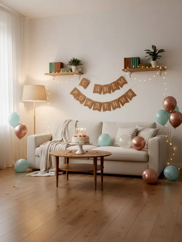 Гирлянда на ленте &laquo;С Днем Рождения&raquo;, крафт