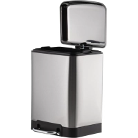 Ведро мусорное с педалью и доводчиком Luscan 6л,матов.,прямоуг,нерж сталь