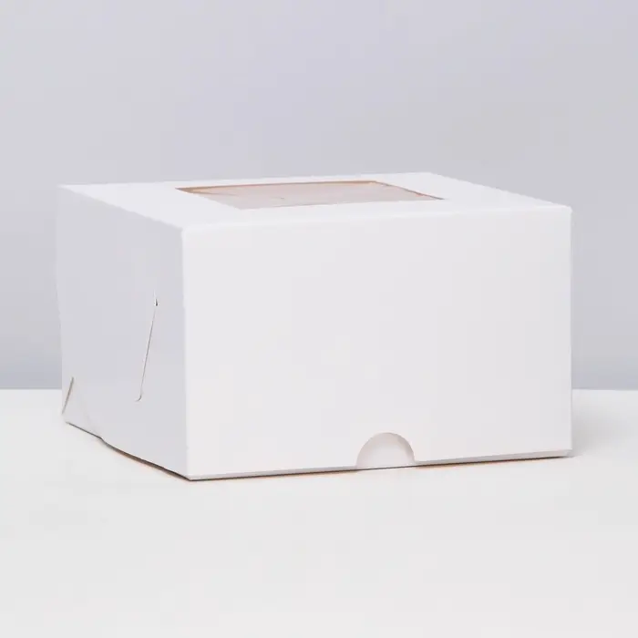 Коробка для 4 мини - капкейка белая с окном, 13×13×8 см Коробка для 4 мини - капкейка белая с окном, 13×13×8 см