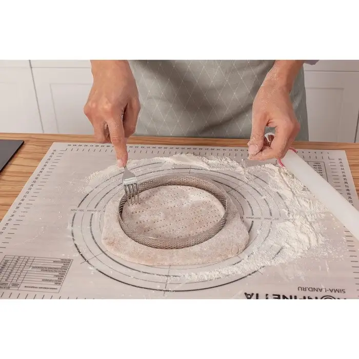 Форма для выпечки тарта Доляна &laquo;Круг&raquo;, d=15 см, перфорированная, серебристая