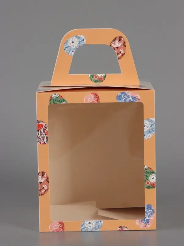 Пасхальная коробочка с окном "Расписные яйца" 15 х 15 х 18 см