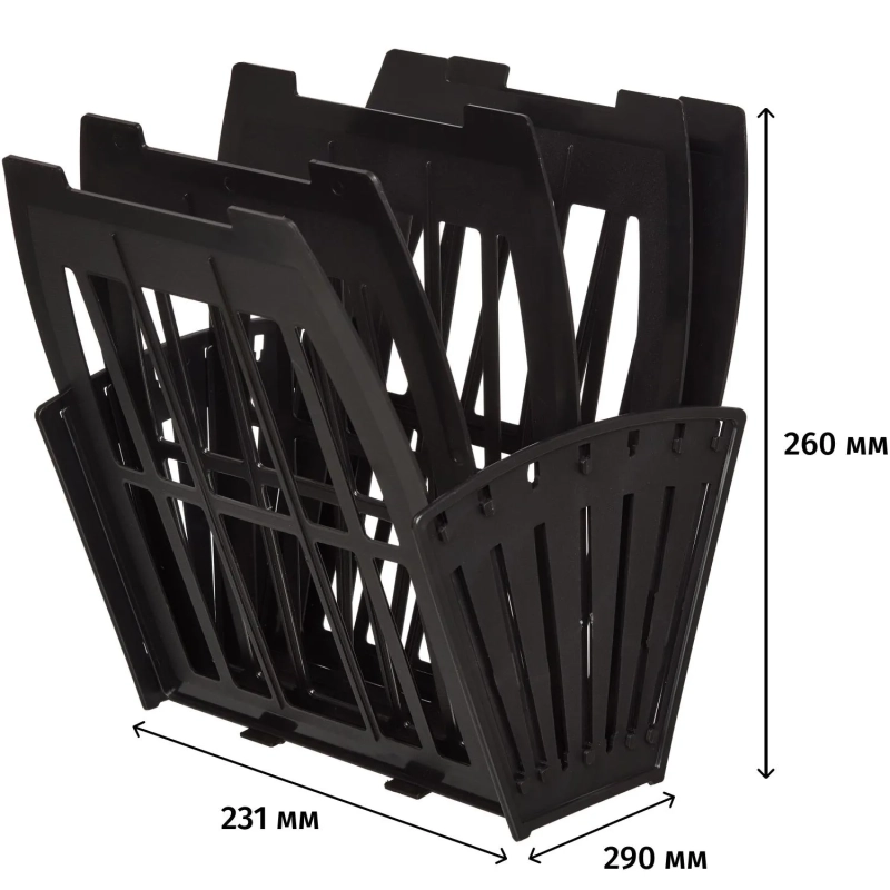 Лоток вертикальный Attache веер 4отделения 5секций черный