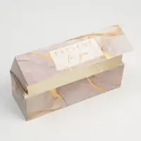 Кондитерская упаковка, коробка для кекса с окном, Present for you, 26 х 10 х 8 см