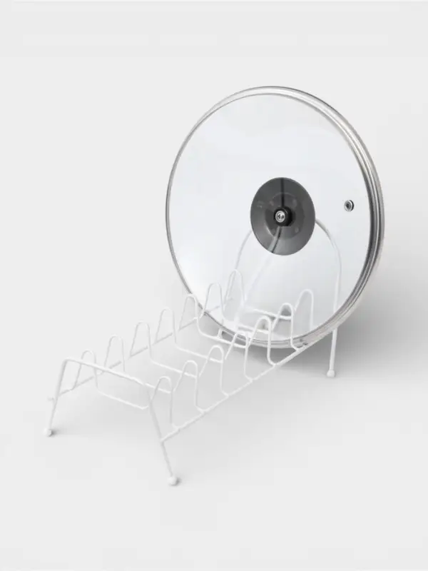 Подставка для крышек Доляна, 28.5&times;14&times;16.5 см, белая