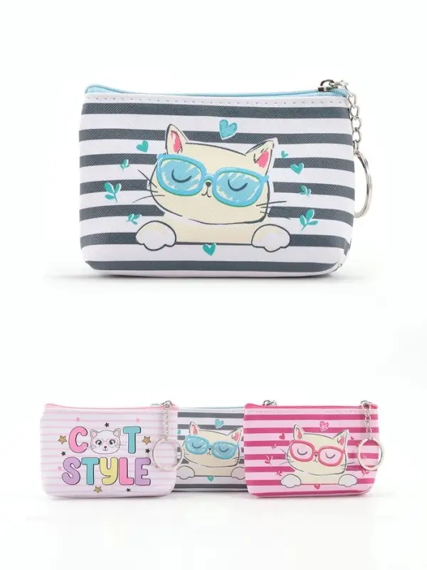 Кошелёк детский Cat style, монетница, на молнии 10.5&times;2.5&times;8 см, МИКС