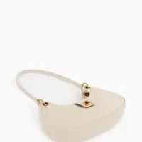 Сумка женская багет TEXTURA на молнии, 30&times;5&times;17 см, молочная