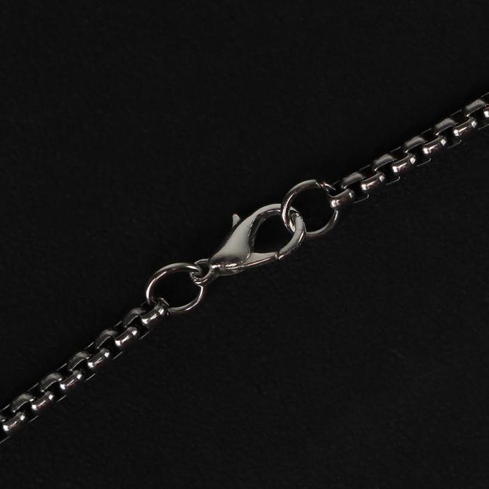 Кулон-амулет «Помпеи» медведь, цвет чернёное серебро, 70 см