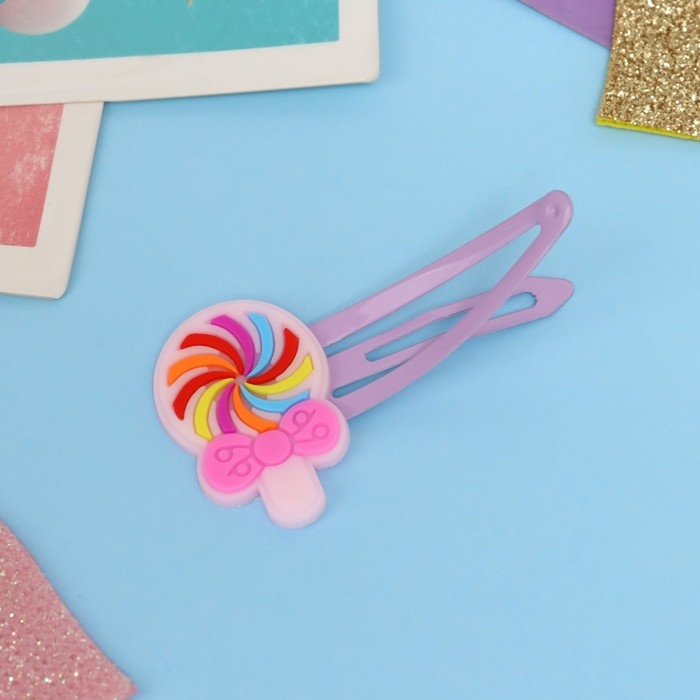 Набор для волос Набор для волос "Ширли" (2 резинки 5 см, 4 невидимки 5,5 см) рожок, сиреневый