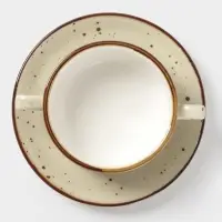 Бульонница с блюдцем Magistro Mediterana, 270 мл, фарфор, бежевая