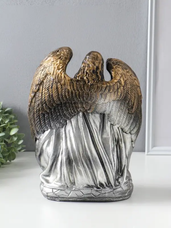 Фигура "Ангел хранитель" бронза с золотом 30х23х14 см