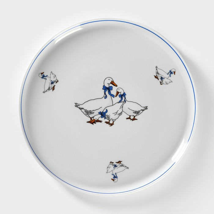 Блюдо фарфоровое для пиццы «Гуси», d=30 см Блюдо фарфоровое для пиццы «Гуси», d=30 см