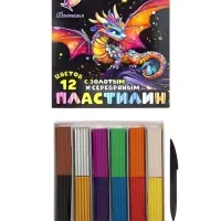 Пластилин мягкий (восковой), 12 цветов, 230 г