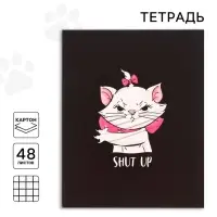 Тетрадь в клетку 48 листов, картонная обложка, серые листы, Коты Аристократы