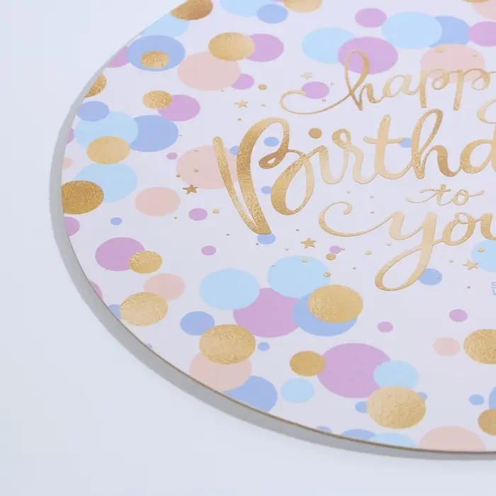 Подложка под торт усиленная, кондитерская упаковка, &laquo;С Днём Рождения&raquo;, 26 см, 2 мм