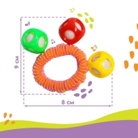 Погремушка - браслет «На ручку», 3 бубенчика, цвета МИКС, Крошка Я