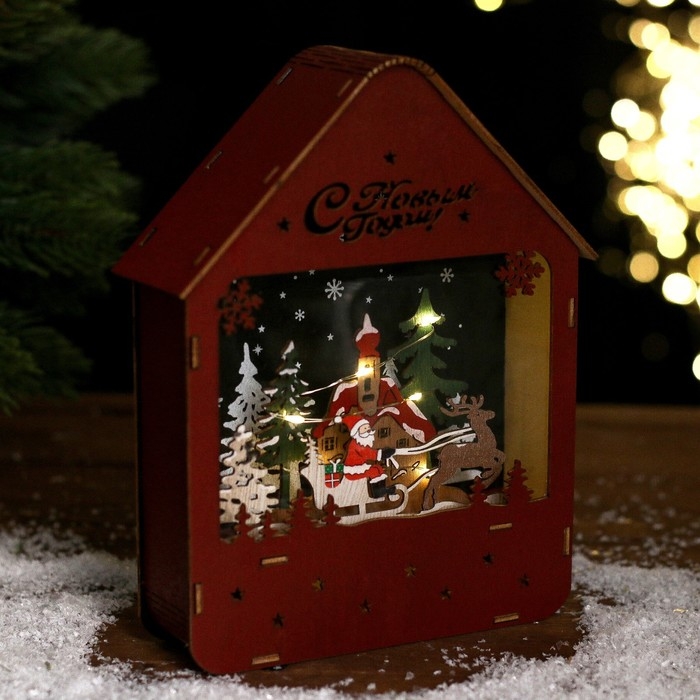 Новогодний декор с подсветкой «С новым годом» 16 × 5,5 × 20 см Новогодний декор с подсветкой «С новым годом» 16 × 5,5 × 20 см