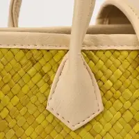 Сумка плетёная на застёжке из пандана, 35&times;12&times;40 см, жёлтая