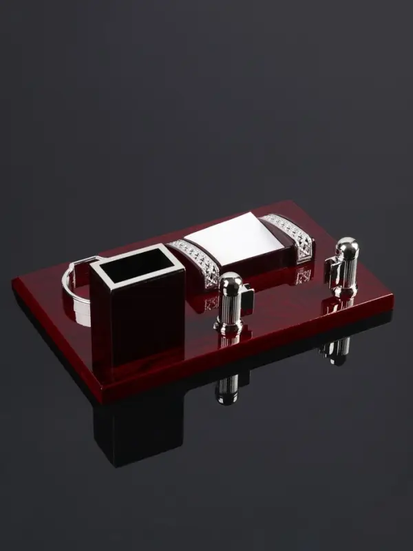 Набор настольный 4 в 1 с визитницей, МИКС