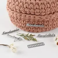 Декоративные элементы на прокол &laquo;Hand made&raquo;, 5.4&times;1 см, 10 шт., цвет серебряный