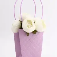 Сумка для цветов тиснение &laquo;МИКС&raquo; влагостойкая, 17&times;17 - 11.5&times;11.5 - 20 см