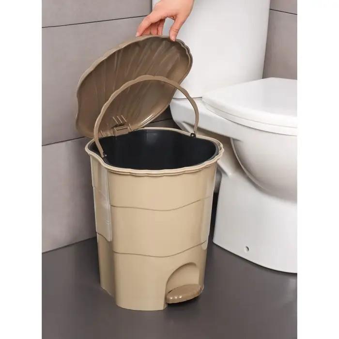 Ведро для мусора, 18 л, с педалью, цвет латте-капучино